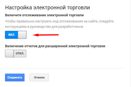 Google Аналитика: Настройка электронной торговли
